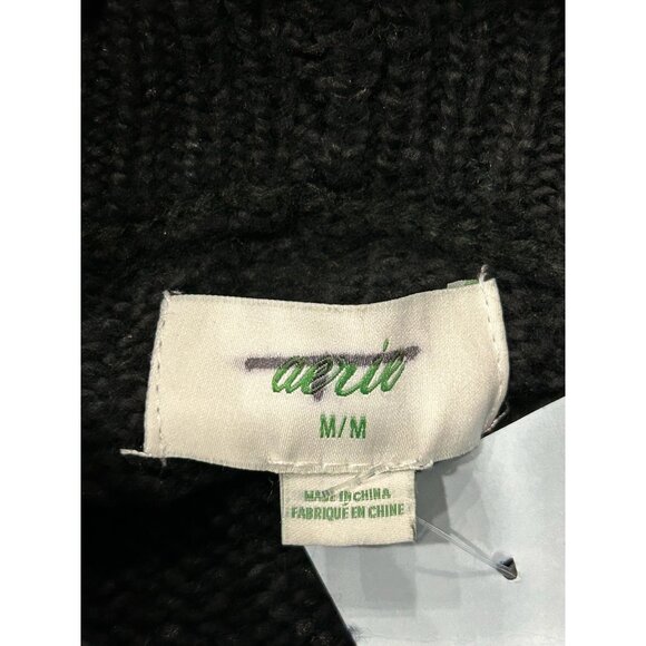 Aerie NEW Womens Black Long Sleeve Turtleneck Sweater Sz Medium - Picture 5 of 8